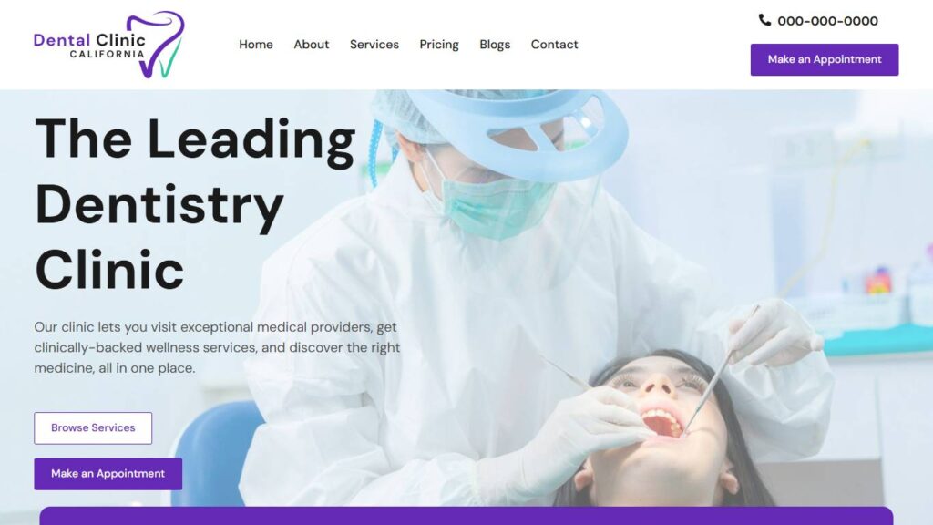 Dental Clinic Webpage | WordPress Development Services