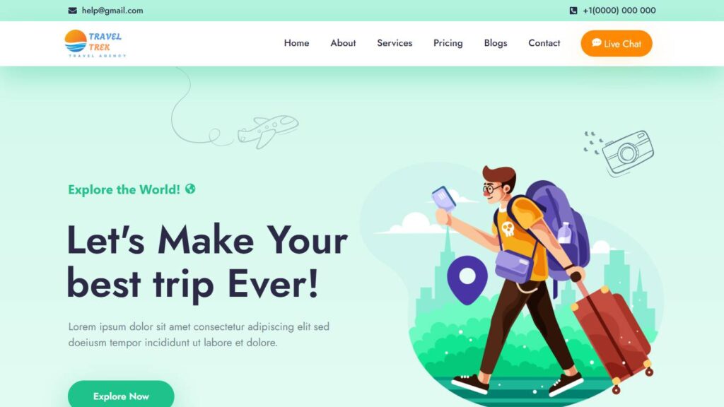 Travel Trek Webpage | WordPress Development Services